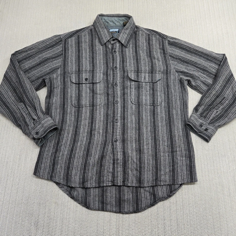 Camisa Fieldmaster De Colección Para Hombre Grande Gris Negra Mezcla de Lana Abotonada Western Años 90 Foto 2 de 4