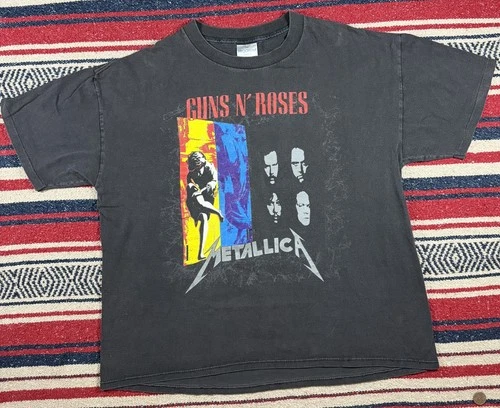 Metallica Guns N' Roses Stadium Tour Brockum US 1990s vintage concert t-shirt, vintage, size XL, single stitch, B+ condition
