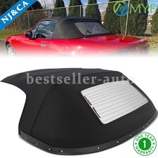 Black Convertible Soft Top W Glass Windowrain Rail For Mazda Miata 90-97 99-05