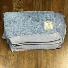 Little Giraffe Cornflower Blue Baby Blanket Satin Trim Luxe Faux Fur Soft USA