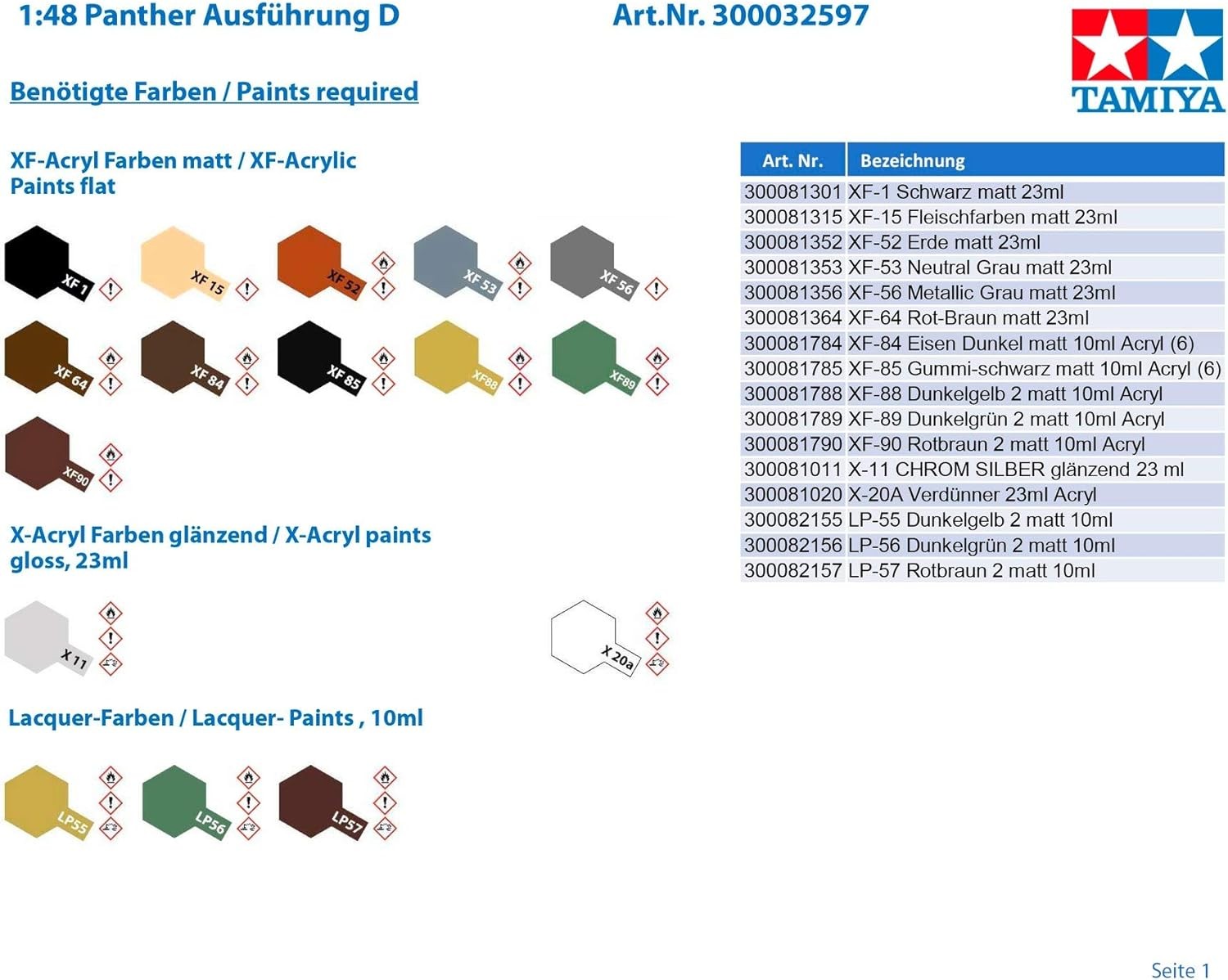 Tamiya 1/48 German Tank Panther Ausf D TAM32597 Plastic Models Armor/Military 1/ thumbnail 5
