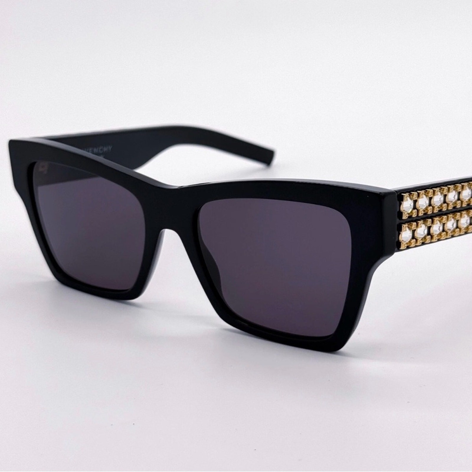  New! Givenchy Elegant Black Sunglasses with Crystals, GV40076I 01A, Authentic thumbnail 7