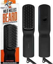 Wild Willie'S Beard Straightener, 2-In-1 Beard Ionic Styling Brush