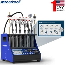 Ultrasonic GDI Fuel Injector Tester Cleaner kit Cleaning Machine 6 cylinder 110V
