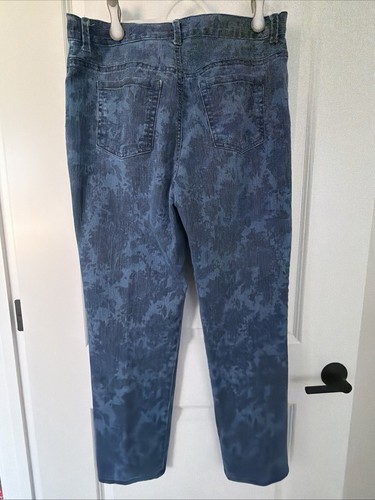 Jean à fleurs Gloria Vanderbilt, taille 14 - Photo 2/4
