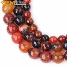 Natural Round Dream Lace Agate Gemstone Beads For Jewelry Making 15" Faceted