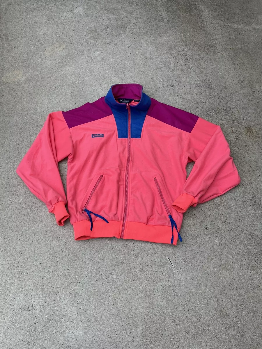 Vintage 80’s 90’s Columbia Radial Sleeve Zip Up Sweater Jacket Women’s Large