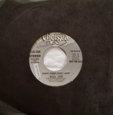 Brian Cadd-Gimme Gimme Good Lovin' Vinyl 7'' Promo Single.1975 Chelsea CH 3016 DJ