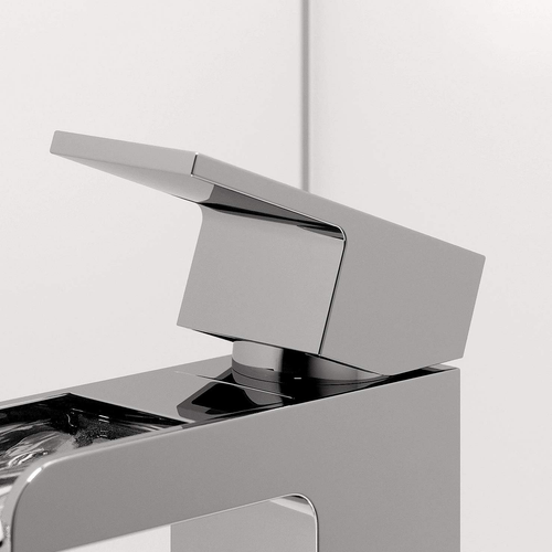Modern Bathroom Waterfall Basin Sink Mixer Tap Mono Square Single Lever Chrome - Picture 5 of 12