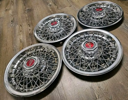 1980 1981 PONTIAC BONNEVILLE FIREBIRD 15" Wire Wheel Hubcaps Set of 4 OEM GM - Picture 5 of 14