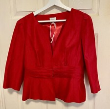 Kaliko Red Linen Jacket Size 10