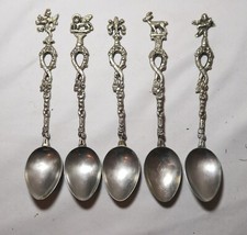lot of 5 vintage silver plate ornate figural ...