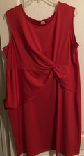 New Red 2X Dress Avon Sleeveless Faux Wrap Without Tag