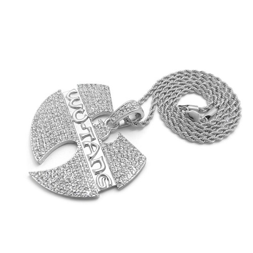 New Iced Wu Tang Pendant 18" 20" 24" Box Rope Cuban Chain Hip Hop Necklace XZ418 - Picture 18 of 31