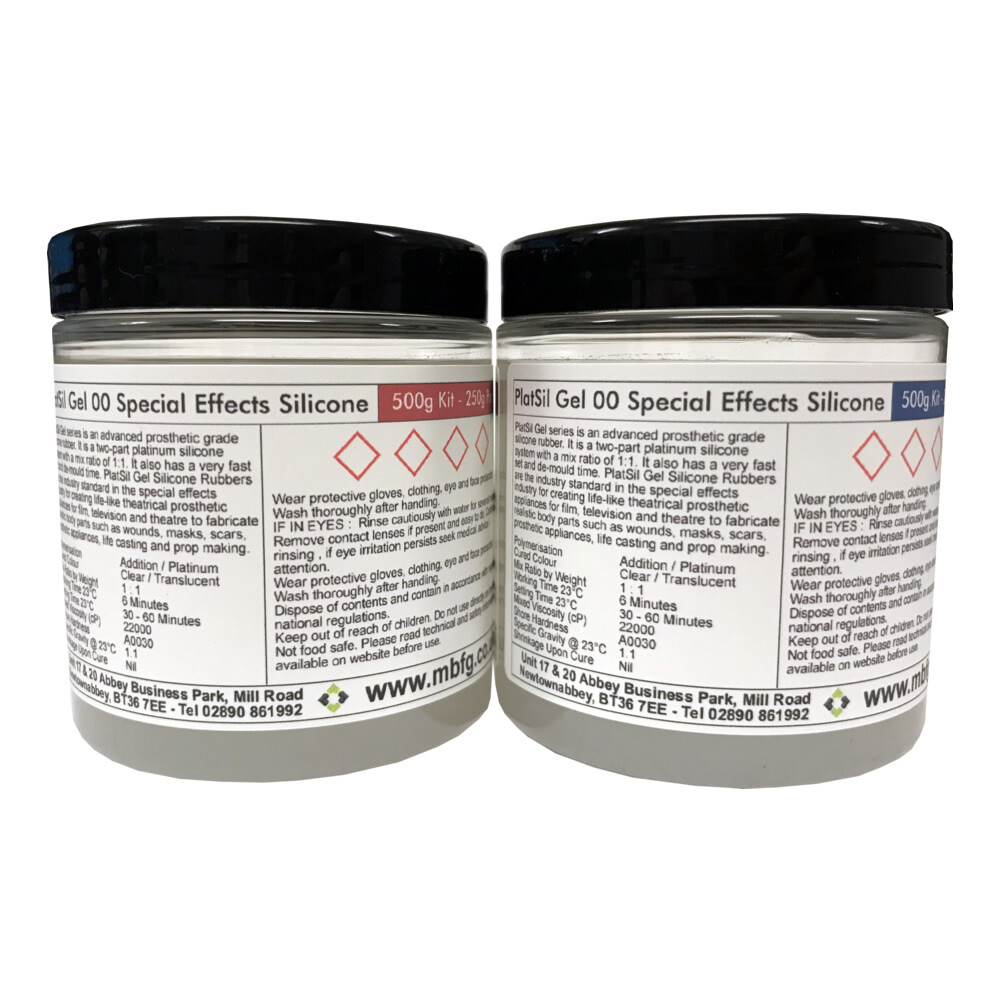 PlatSil Gel oo Special Effects Prosthetic Skin Safe Silicone Rubber - 500g Kit