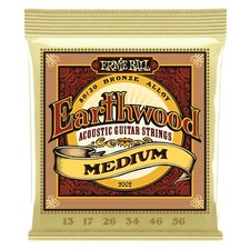 Ernie Ball 2002 Medium Earthwood 80/20 Bronze Acoustic Guitar Strings 13-56G 