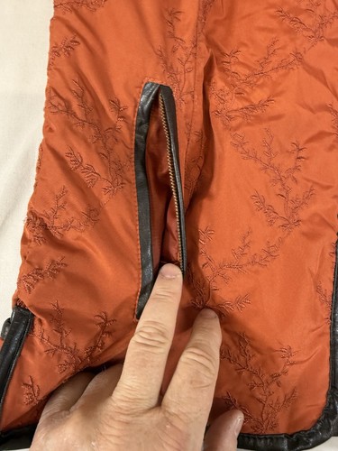 Carole Little Vest Fleece Quilted Orange zip pocket woman’s Embroidered Large - Picture 10 of 18