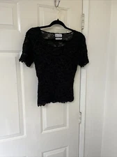 Michi Collection Medium Black Lace Top