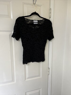 Michi Collection Medium Black Lace Top