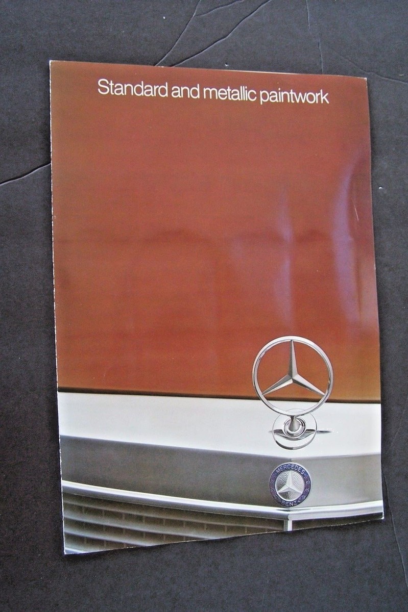 1981 Mercedes 380SL Owners sales brochure Paint color Chart w107