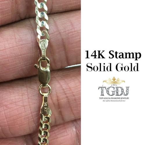 14k Solid Yellow Gold Cuban Curb Link 