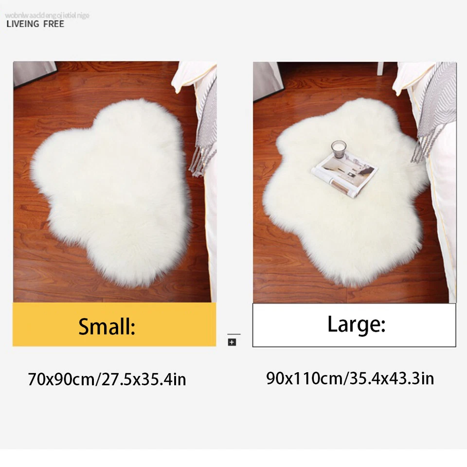 Tapete de área de pele sintética de pelúcia em forma de nuvem tapete decoração tapetes sala quarto - Imagem 4 de 4