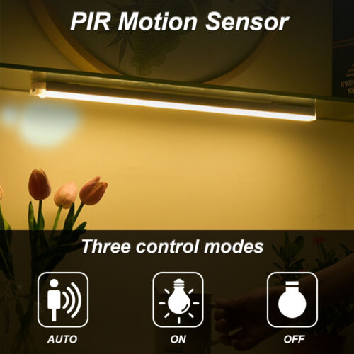 LED PIR Motion Sensor Strip Light USB Rechargeable Magnetic Cabinet Closet Lamp - Picture 5 of 14