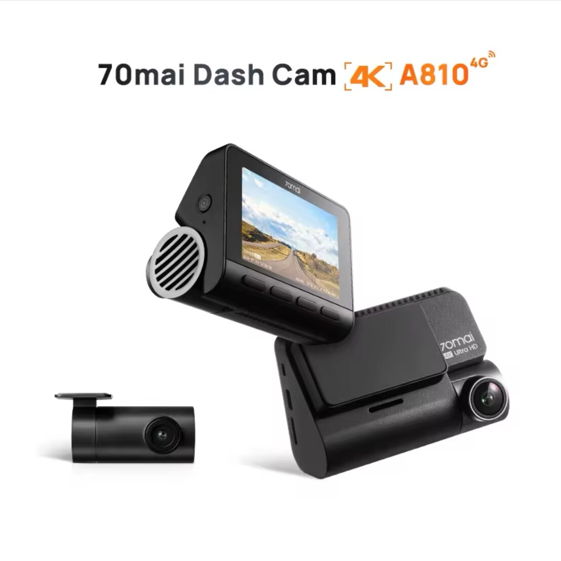 NEW 70mai A810 4k UHD HDR Front & Rear DashCam ADAS 150FOV 24hr