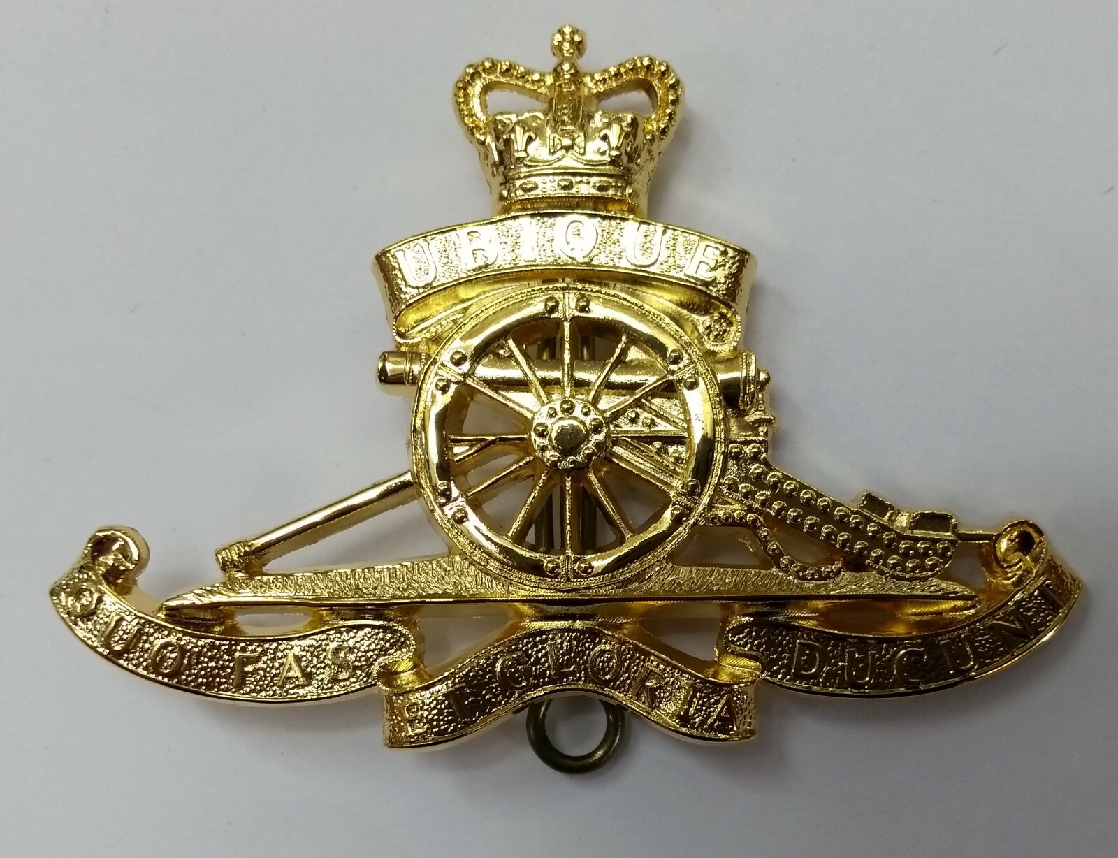 Genuine British Army Issue Royal Artillery R.A Insignia Pin Gilt Badge- NEW RA27