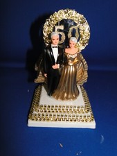 New 50th Wedding Anniversary Couple Caketopper in gold 31