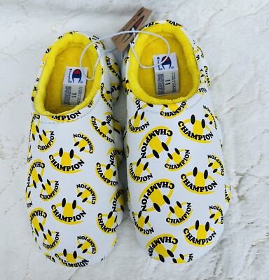 Champion Super Meloso Warped Slip on Logo Clogs Shoes Yellow 