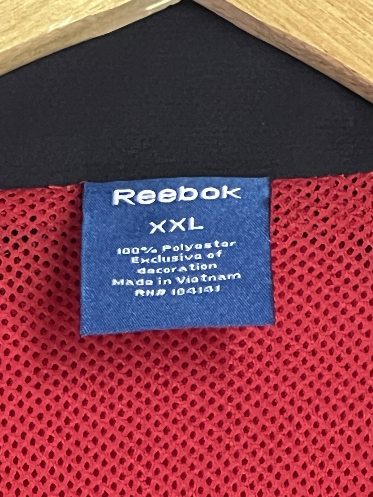 Reebok Jacket Mesh Lined Windbreaker Men's 2XLarge Red Full Zip 100% Polyester thumbnail 2