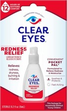 Clear Eyes Redness Relief Lubricant Redness Relief Eye Drops, 0.2 oz Pack of 3 