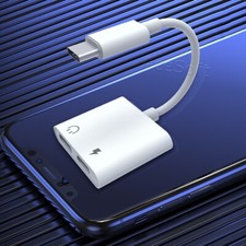 White 2in1 USB C to Audio Cable f Samsung Galaxy Tab S5e 10.5" T720 T725 T727A