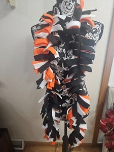 ONE SIZE Multi-Colored Black Orange & White Harley Colored Scarf