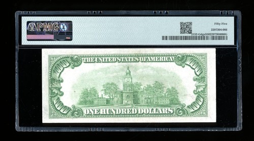 DBR 1934 $100 DGS FRN Chicago Fr. 2152-Gdgs PMG 55 Serial G02771155A - Picture 2 of 2