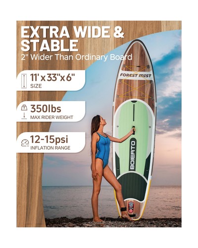 Inflatable Stand Up Paddle Board 10'8“*34"/11'*33" Extra Wide Paddle Board - Picture 2 of 7
