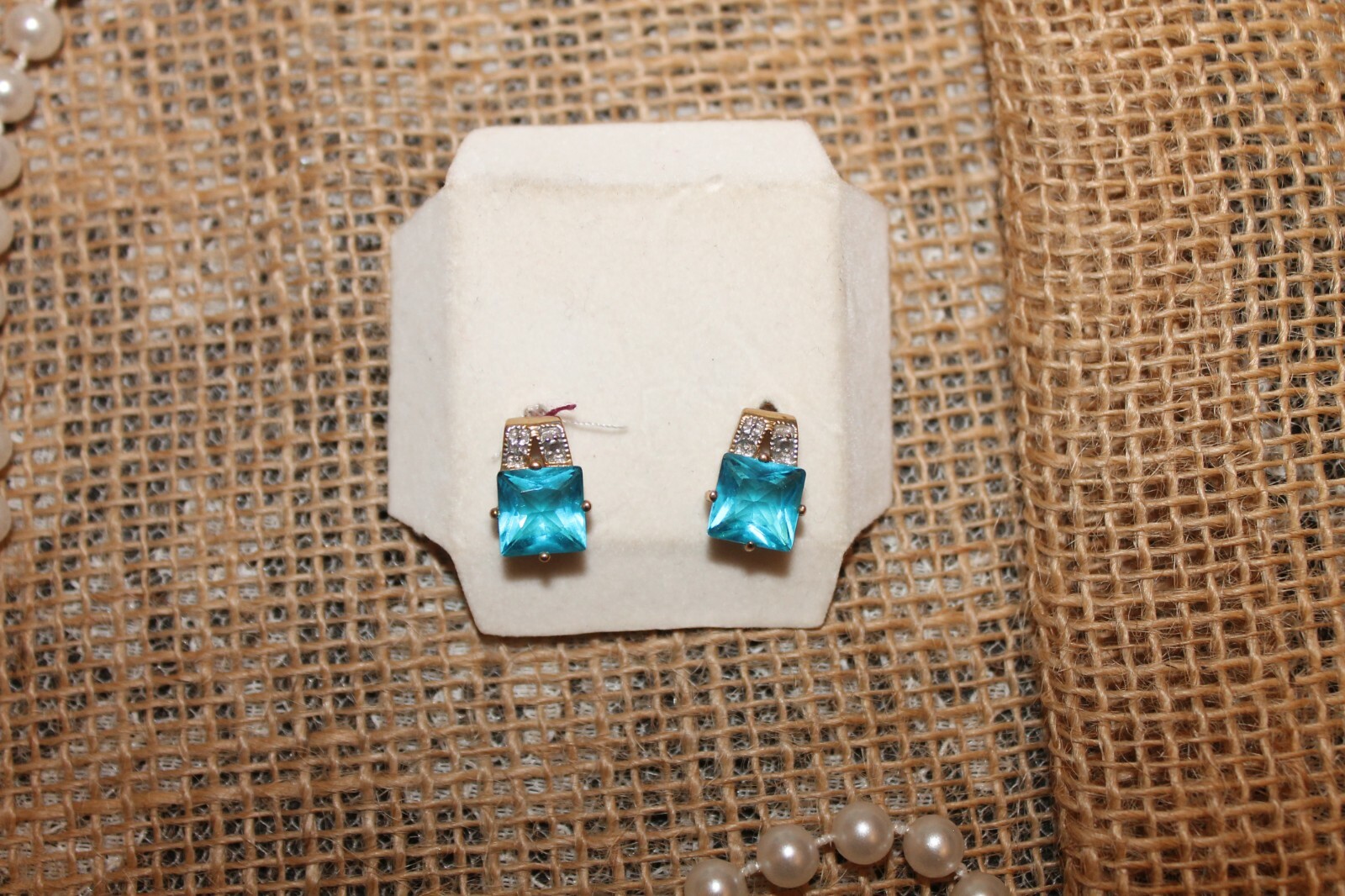 Blue Topaz Earrings - Simulated - image 1