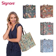 Reusable Shopping Bag Foldable Grocery Tote In William Morris Floral Design