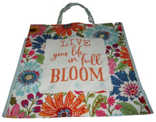 Reusable Tote Bag  19"X18"X7"  LIVE YOUR LIFE IN FULL BLOOM