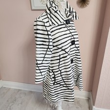Nwt Multiples Black White Jacket Long Light Weight M 3/4 Sleeve M