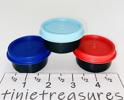 Tupperware Smidget (1oz) Set Of 3 Black Tinietreasures