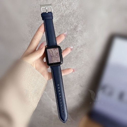 Correa de cuero genuino pulsera para Apple Watch Series 10 9 8 7 SE 6 5 4 Ultra - Imagen 23 de 45
