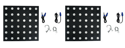 (2) Rockville STAGE MATRIX 36 RGB 6x6 Tri-Colored Matrix Blinder Lights DJ/Stage
