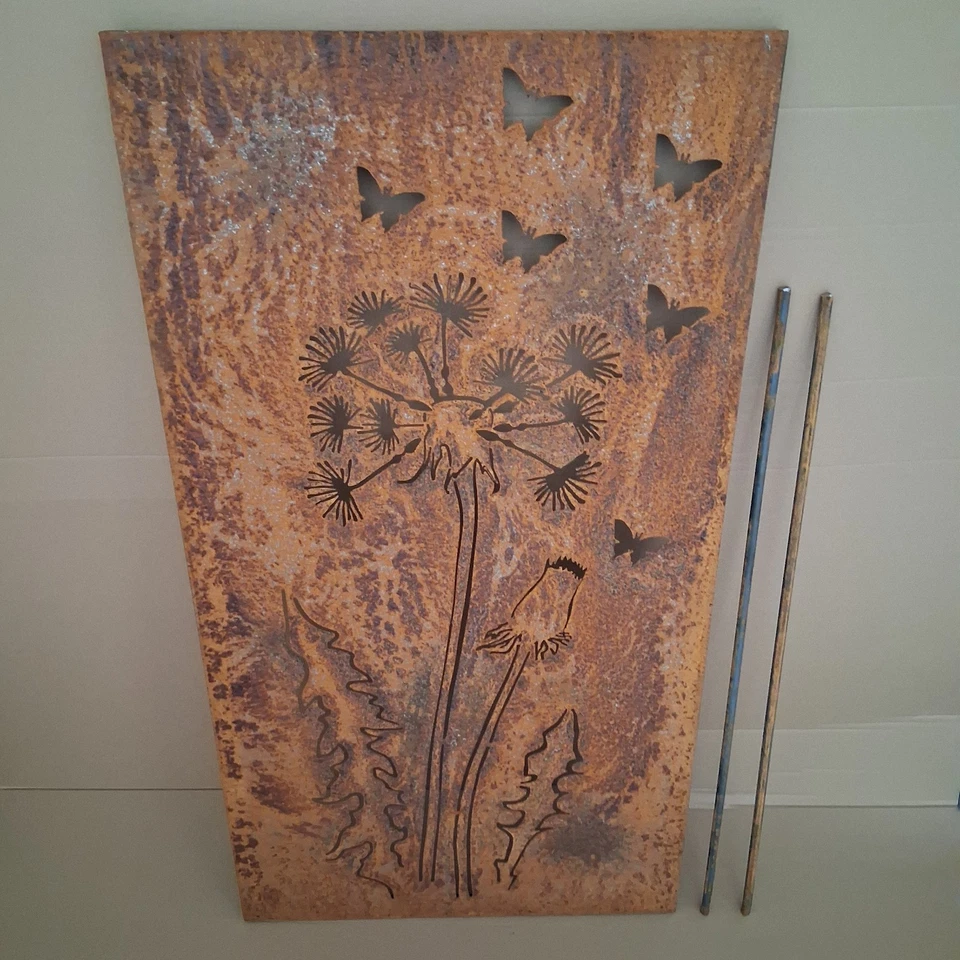 Gartenschild Sichtschutz Gartenstecker Edelrost Gartendeko Stele Windschutz - Bild 3 von 3