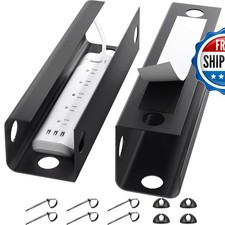 Yecaye 2 Pack Cable Management Under Desk 31.5 in Black