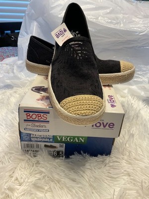 Women s SKETCHERS BOB'S 114044 Flexpadrille Luxe Sheer Joy Black Shoes Sz 6.5