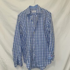 Robert Graham Mens Long Sleeve Button Up Dress Shirt Window Pane Size 38 15