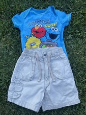 Sesame Street Baby Set Of Shirts And Short Toddler Boy