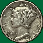 1931-S Mercury Dime Extremely Fine XF Coin #34160